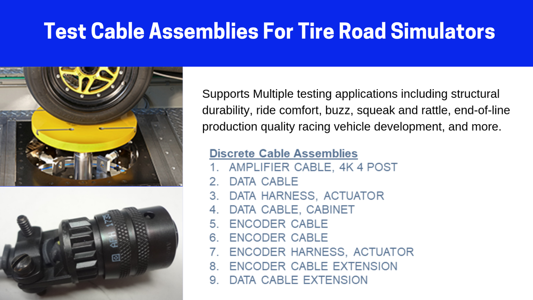 test cable assembly for tire road simulators discrete cable assemblies