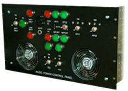 power distribution panel with colorful buttons gse