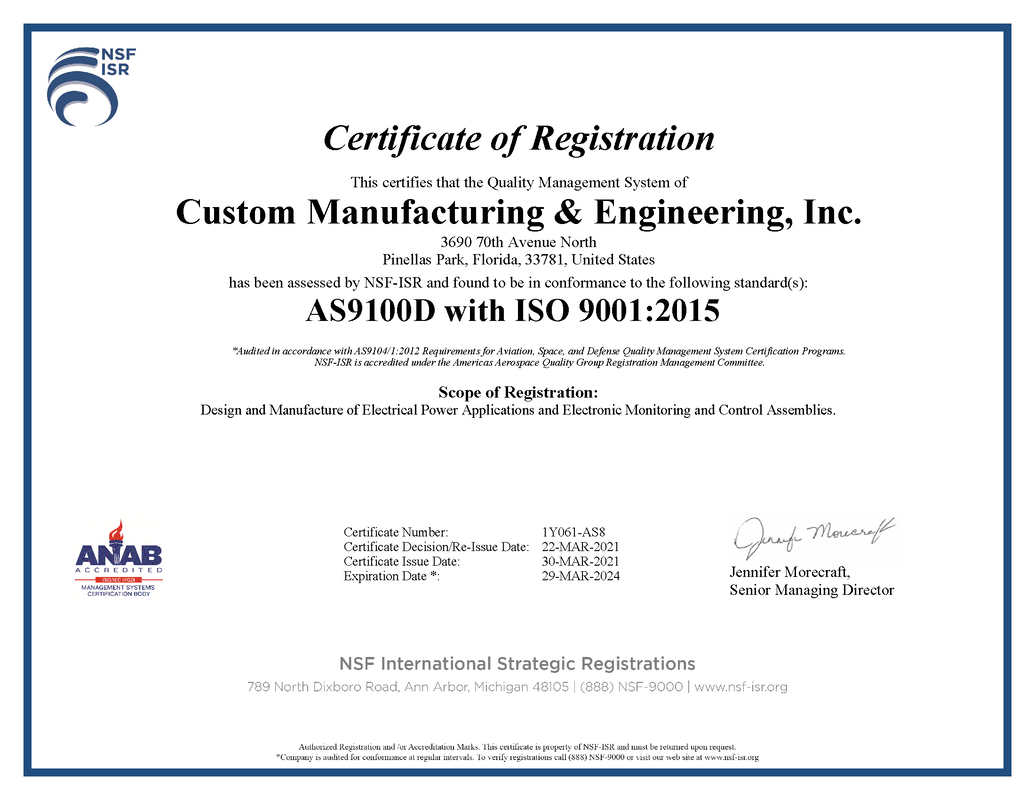 AS9100D ISO 9001:2015 Certification